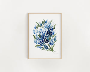 Bluebonnet Bouquet No. 2, Framed - Serve Coffe Co.