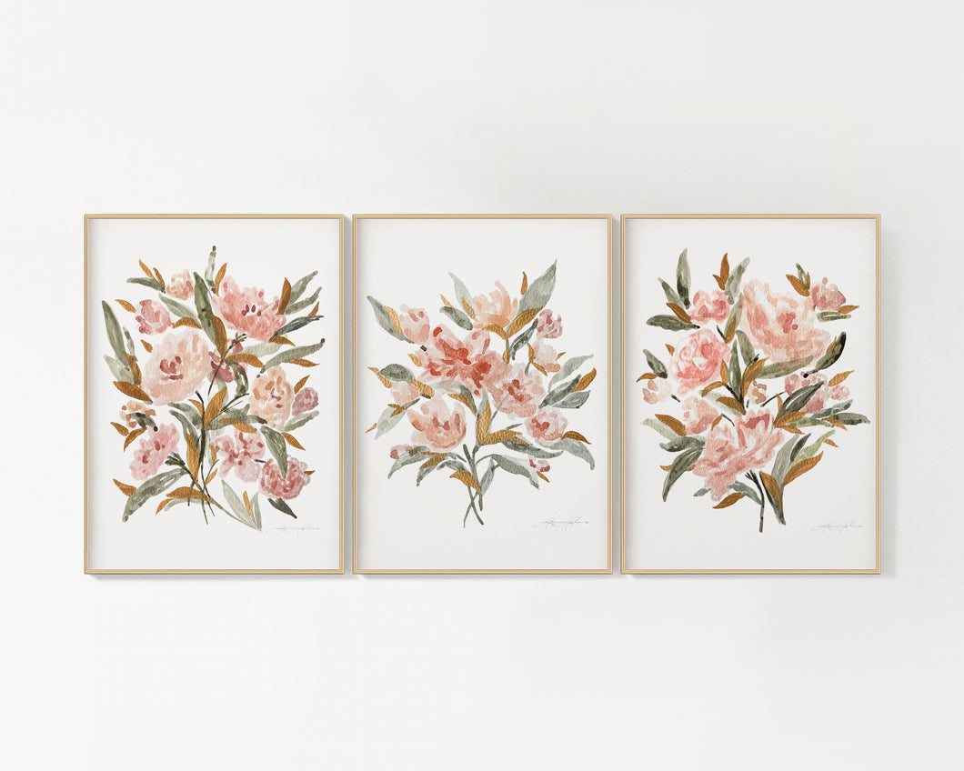 Pink Floral Bundle, Framed - Serve Coffe Co.